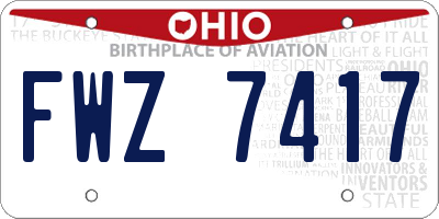OH license plate FWZ7417