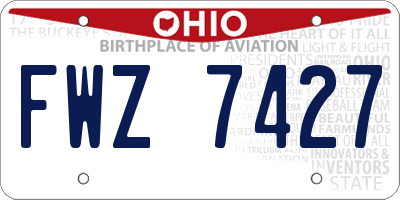 OH license plate FWZ7427