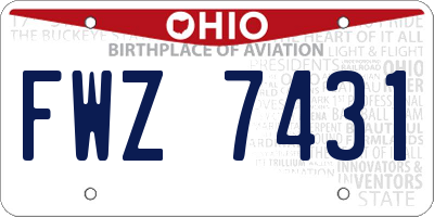 OH license plate FWZ7431