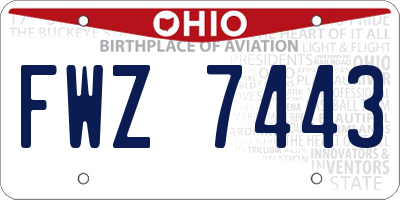 OH license plate FWZ7443