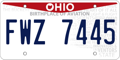 OH license plate FWZ7445