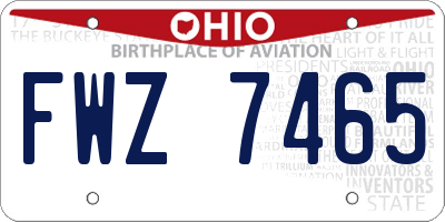 OH license plate FWZ7465