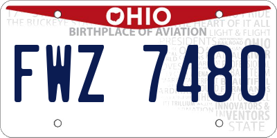 OH license plate FWZ7480
