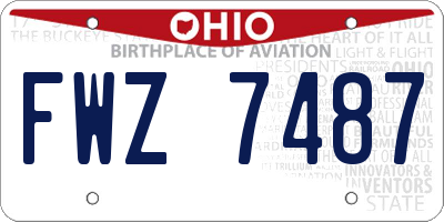 OH license plate FWZ7487