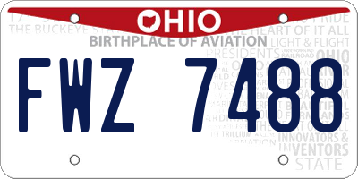OH license plate FWZ7488