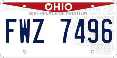 OH license plate FWZ7496