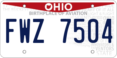 OH license plate FWZ7504