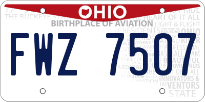OH license plate FWZ7507