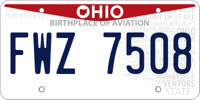 OH license plate FWZ7508