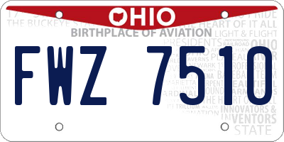 OH license plate FWZ7510