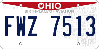 OH license plate FWZ7513