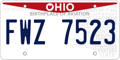 OH license plate FWZ7523