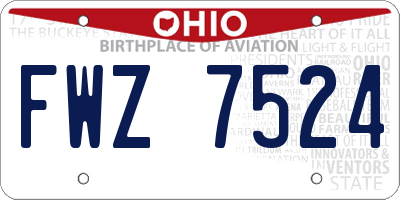 OH license plate FWZ7524