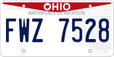 OH license plate FWZ7528