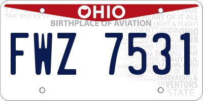 OH license plate FWZ7531