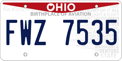 OH license plate FWZ7535