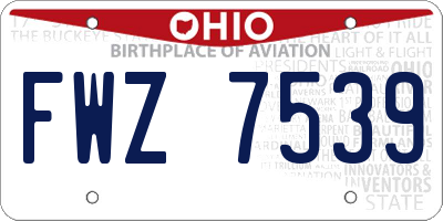 OH license plate FWZ7539