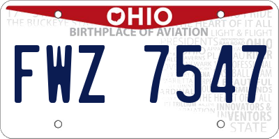 OH license plate FWZ7547