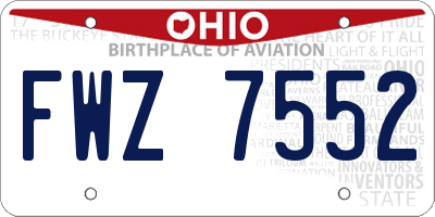 OH license plate FWZ7552