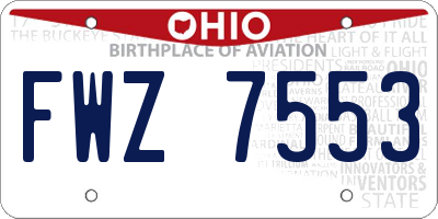 OH license plate FWZ7553