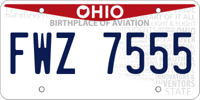 OH license plate FWZ7555