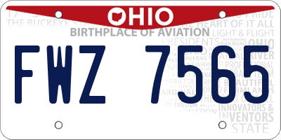 OH license plate FWZ7565