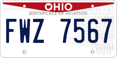 OH license plate FWZ7567