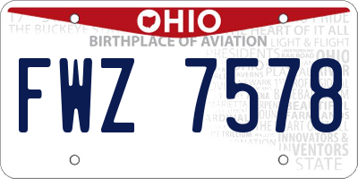 OH license plate FWZ7578