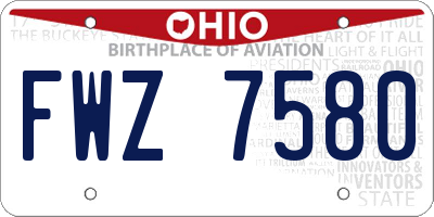 OH license plate FWZ7580