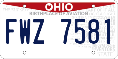 OH license plate FWZ7581