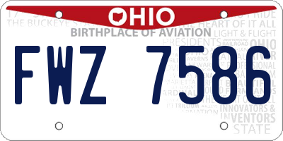 OH license plate FWZ7586