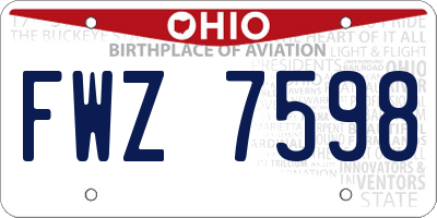 OH license plate FWZ7598