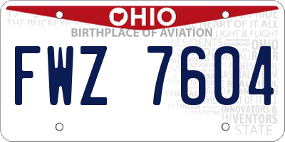 OH license plate FWZ7604