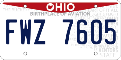 OH license plate FWZ7605