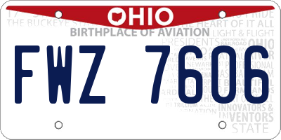 OH license plate FWZ7606