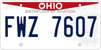 OH license plate FWZ7607