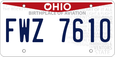 OH license plate FWZ7610