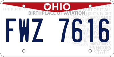 OH license plate FWZ7616