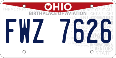 OH license plate FWZ7626