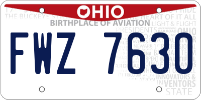 OH license plate FWZ7630