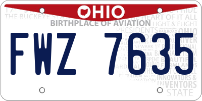OH license plate FWZ7635