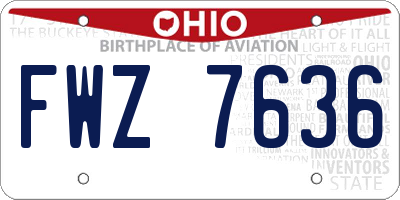 OH license plate FWZ7636
