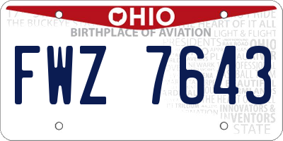 OH license plate FWZ7643