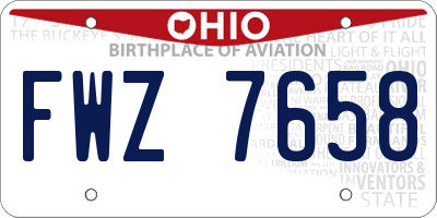 OH license plate FWZ7658