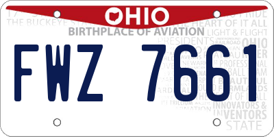 OH license plate FWZ7661