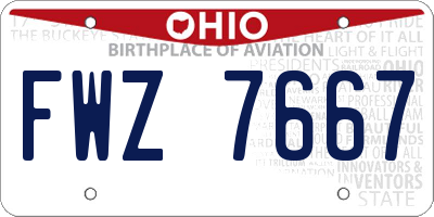OH license plate FWZ7667