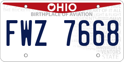 OH license plate FWZ7668