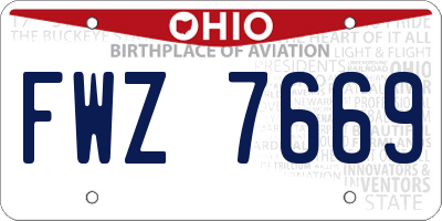 OH license plate FWZ7669