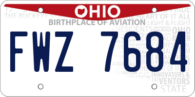 OH license plate FWZ7684