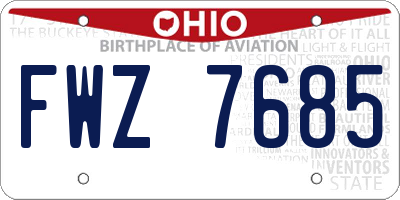 OH license plate FWZ7685